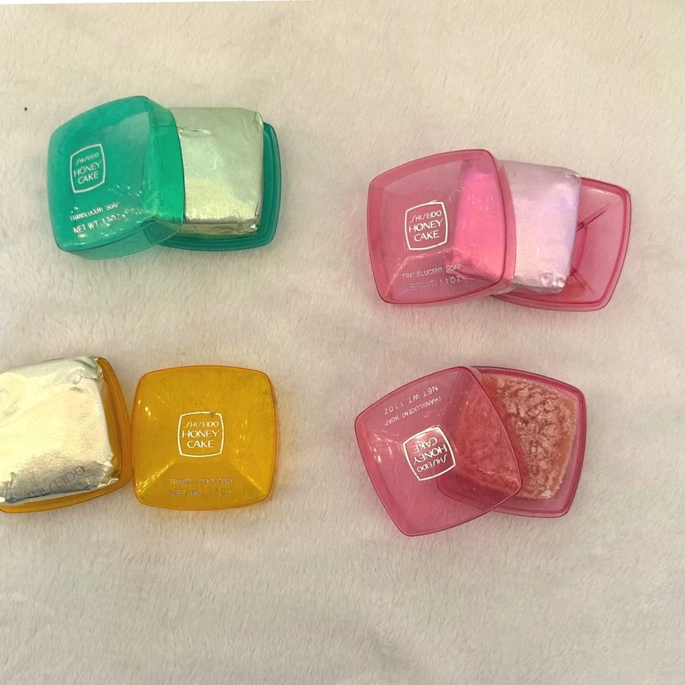 Vintage Shiseido Honey Cake Soap Set 4pc 1.1oz Each Multi 3 New 1 Open Japan